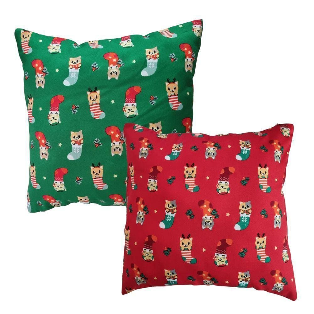 Kit 2 Almofadas Decorativas Natal Oxford 45x45 Misto