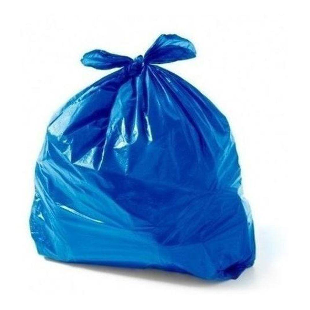 Saco De Lixo Plástico Azul 40 Litros Com 100 Unidades