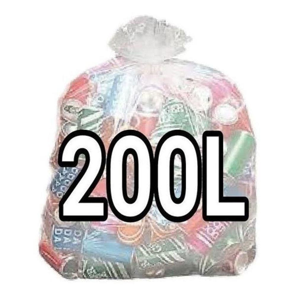 Sacos De Lixo Transparente 200L Reforçado 200Un