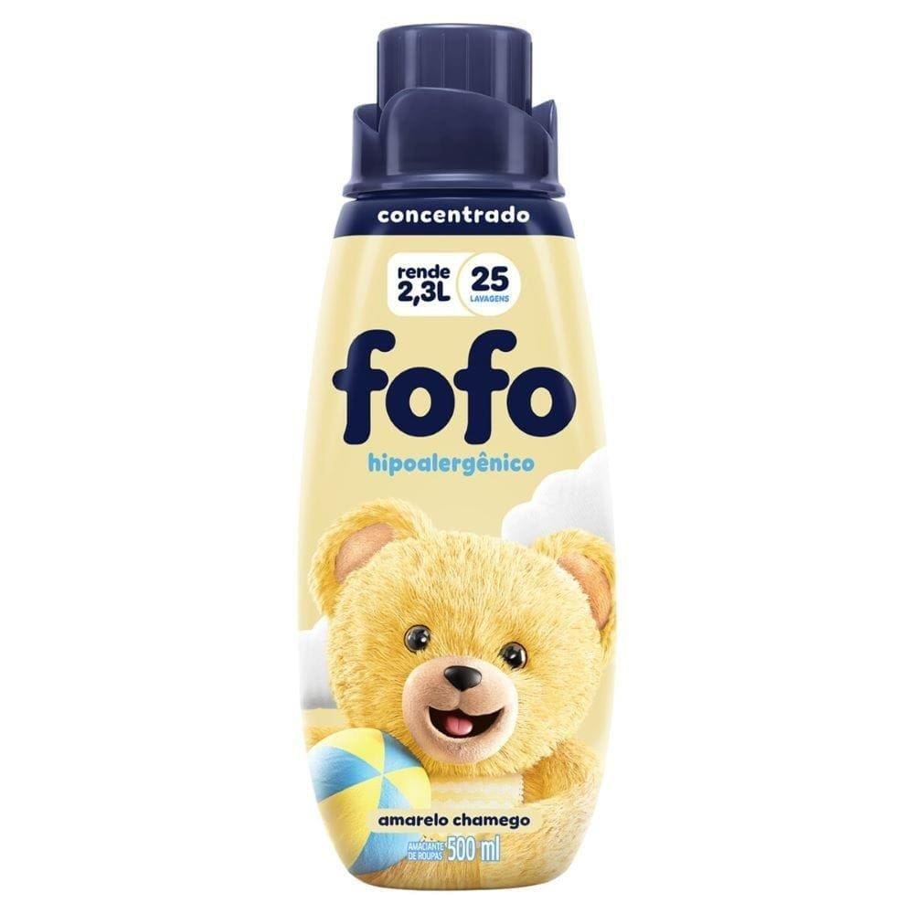 Amaciante Fofo Concentrado Amarelo Chamego 500ml - Embalagem com 12 Unidades