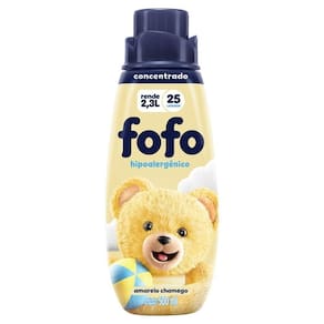 Amaciante Fofo Concentrado Amarelo Chamego 500ml - Embalagem com 12 Unidades
