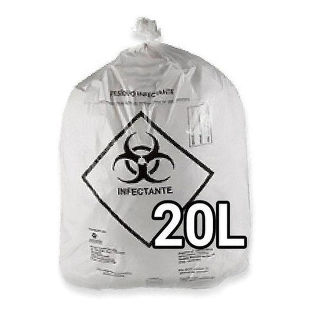 Sacos De Lixo Infectante Hospitalar 20 Litros 100 Unidades