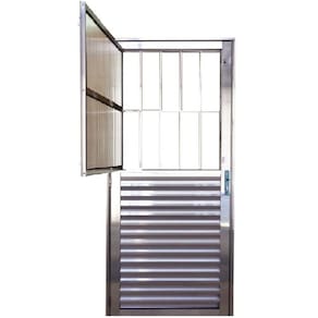 Porta Social Palheta de Alumínio 210 X 80cm Linha 25 Lado Direito Esquadrias Bergame Brilhante