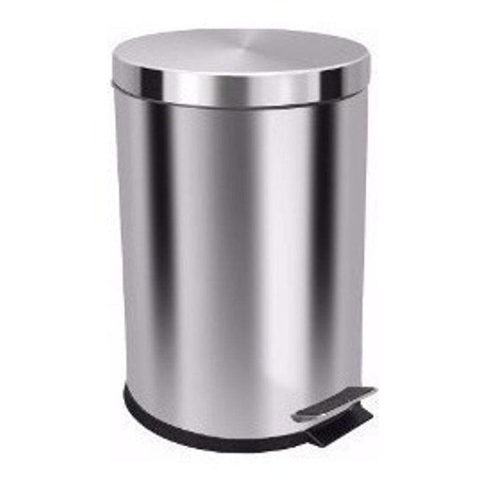 Lixeira 12 Litros Com Pedal Aço Inox Cesto Interno Removível