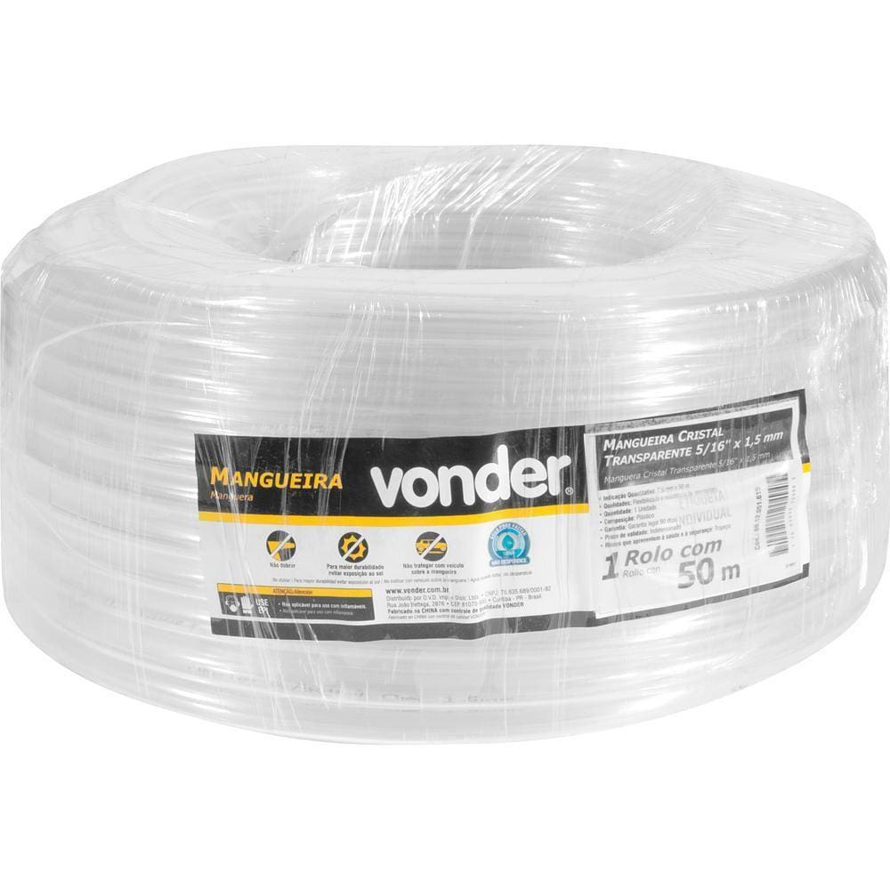 Mangueira Cristal Transparente 5/16X1,5Mm Com 50M Vonder