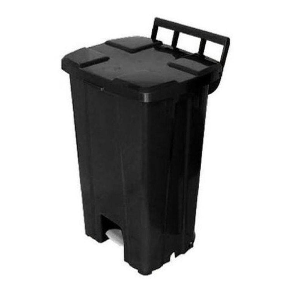 Lixeira Quadrada Plastica Com Pedal De 100 Litros Sem Rodas