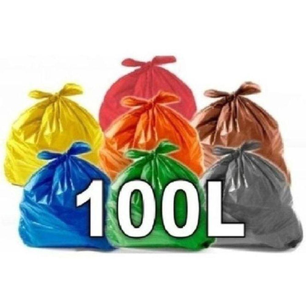 Sacos De Lixo 100L Coloridos Reforçados 100Un