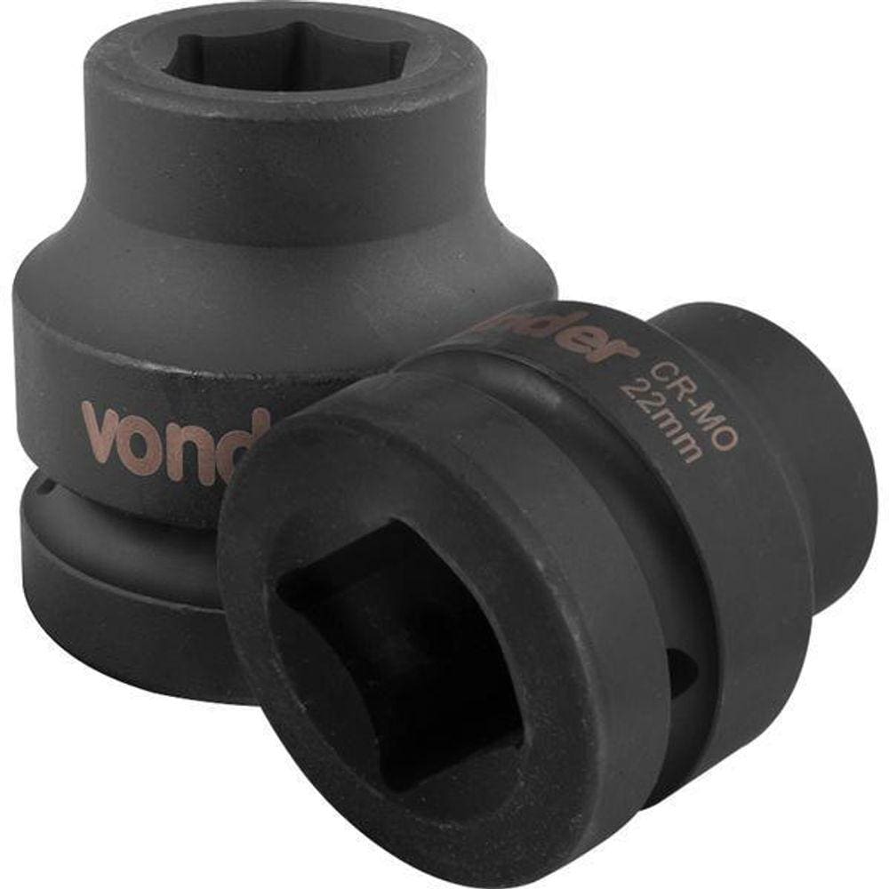 Soquete Sextavado Impacto Encaixe 1 22Mm Aço Cromo Vonder