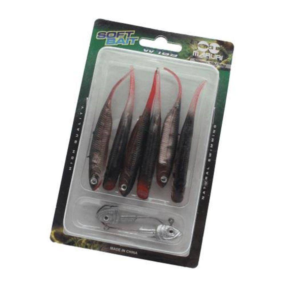 Kit 6 Isca Artificial Soft Shad Macia Pescaria Barco Canoa F