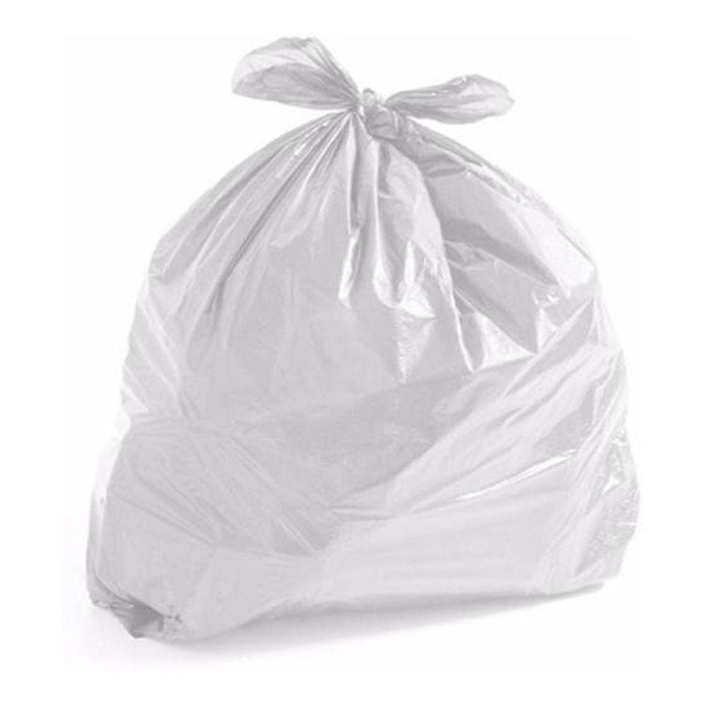 Saco De Lixo 100 Litros Branco Comum Com 100 Unid Leitoso