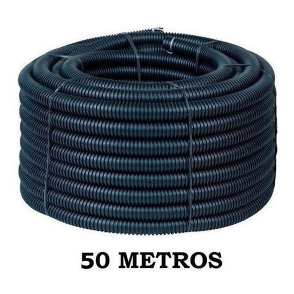 Conduíte Reforçado 1 Polegada 50 Metros Preto