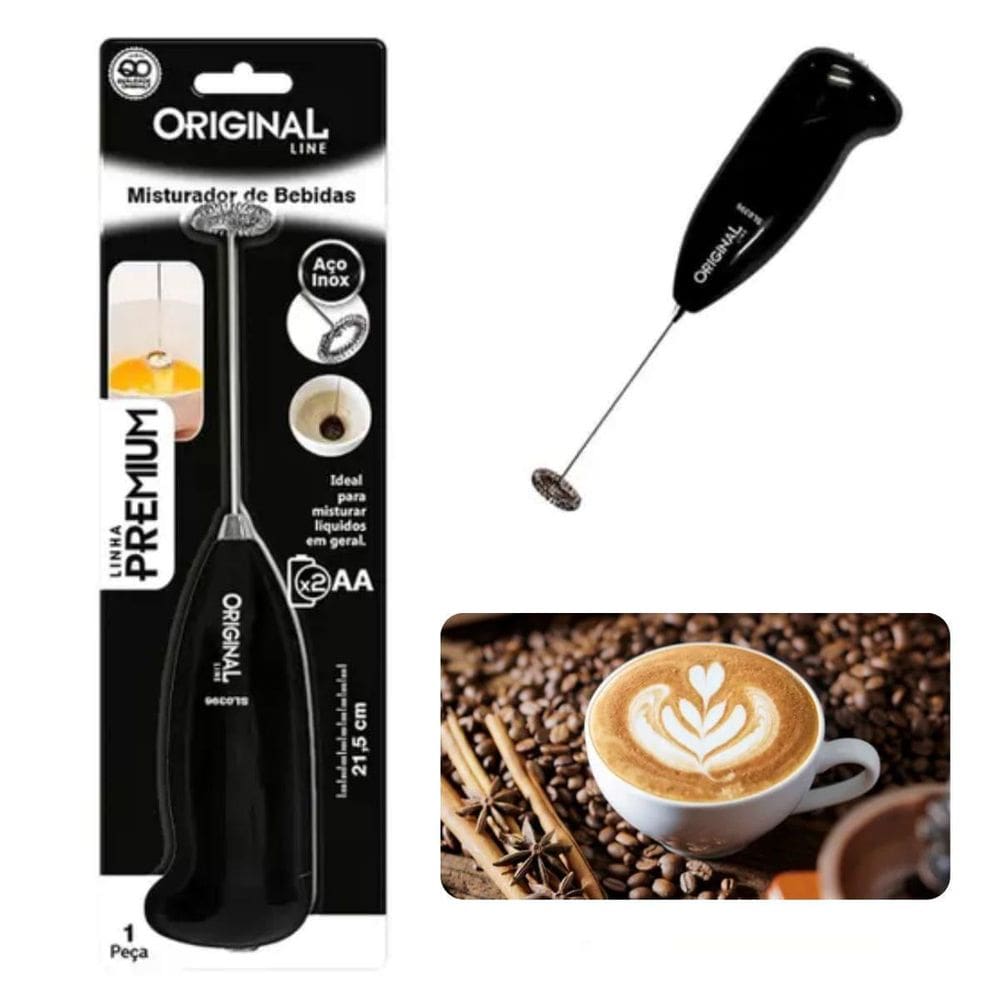 Misturador Mixer Bebidas/Ovos Portátil Elétrico Mini A Pilha