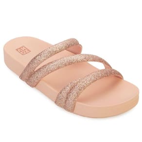Rasteira Zaxy Slide Glitter Feminina - Nude