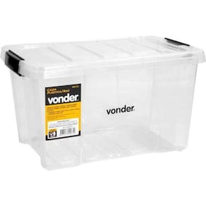 Caixa Plástica Ferram Baú 435X285X250Mm S/ Alça Transp