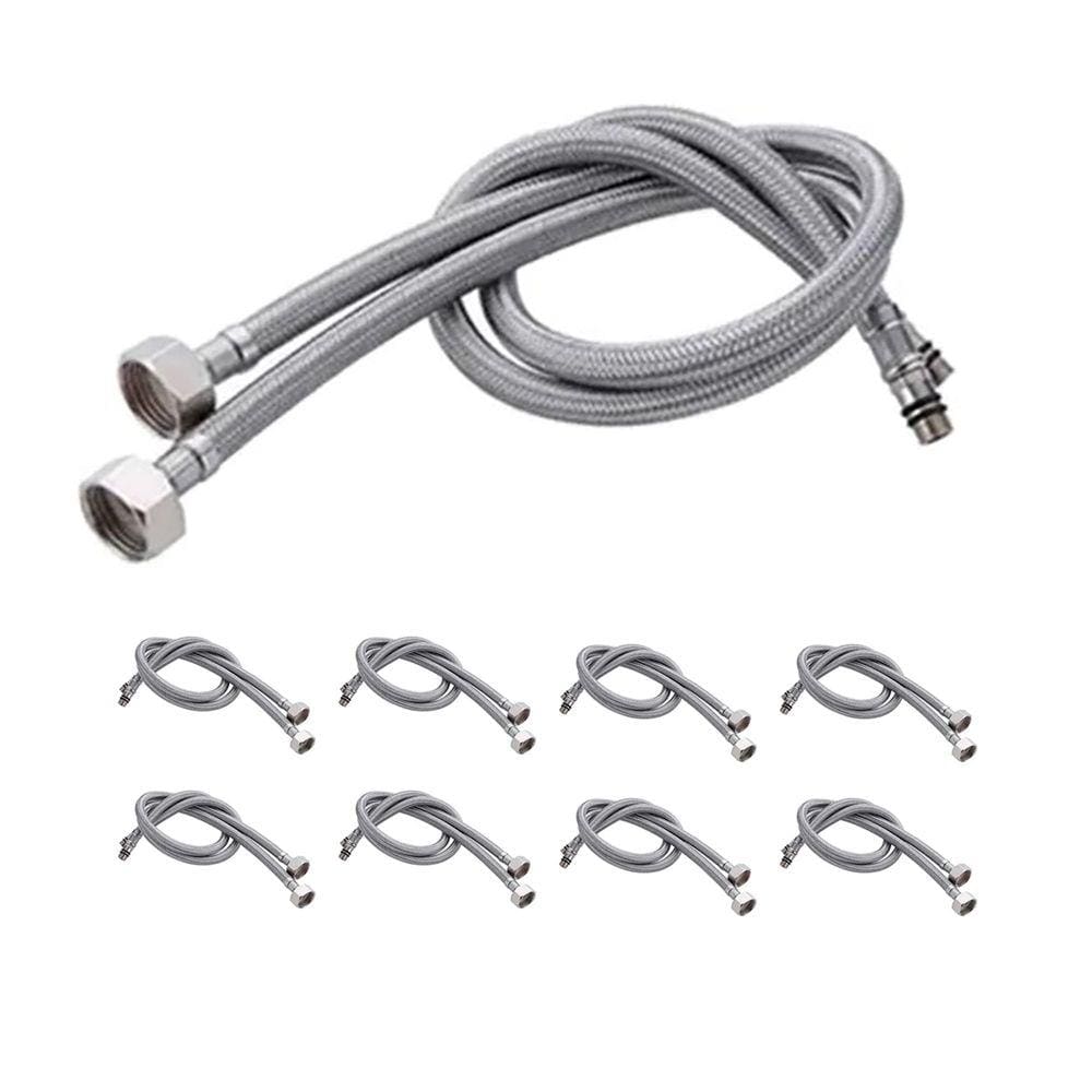 Engate Rabicho 80cm Monocomando Misturador Par Kit 8 Unidades Mangueira Flexivel Agua Quente Fria Pia Torneira Banheiro Cozinha
