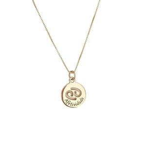 Colar Signos Corrente 55/60-Banhado Ouro 18K - Câncer