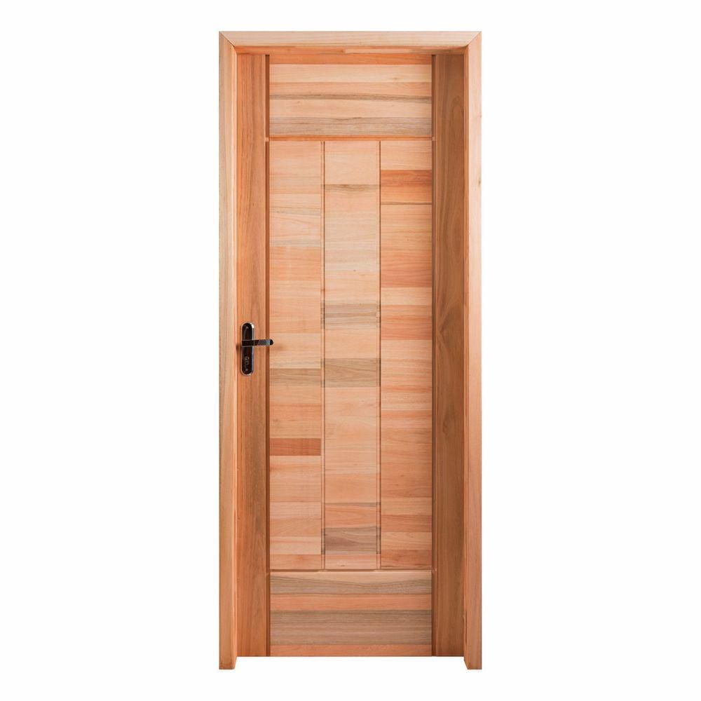 Kit Porta Pronta Maciça 214x89cm Eucalipto Direita Pm97 Cruzeiro Portas Nude