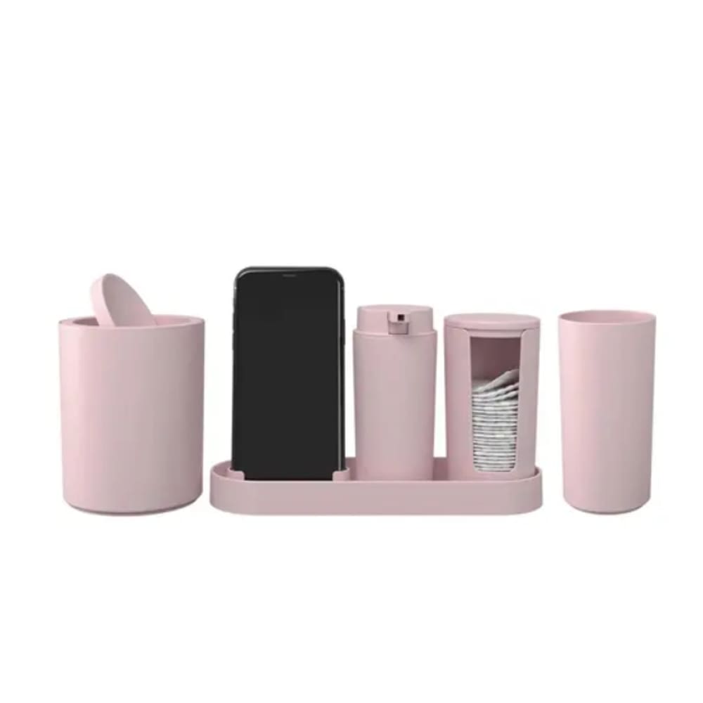 Kit Banheiro Serene 6 Peças Rosa