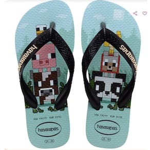 Chinelo infantojuvenil Minecraft dedo Havaianas