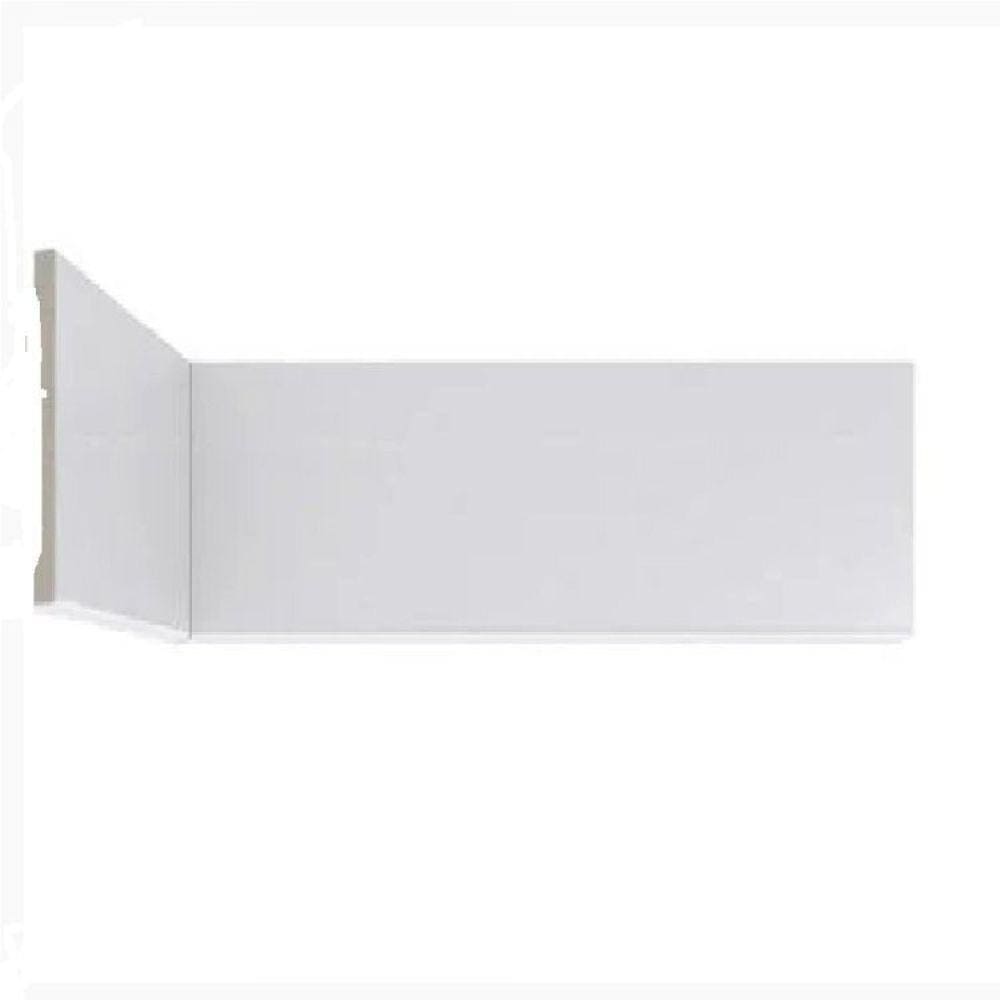 Kit com 10 Rodapé de Poliestireno 7cm X 10mm X 2,25m Metro Linear Slim Liso Casa Grassi Branco