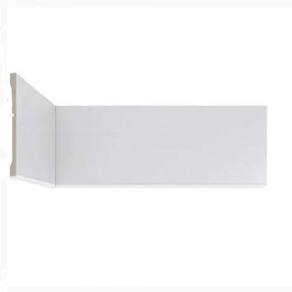 Kit com 10 Rodapé de Poliestireno 7cm X 10mm X 2,25m Metro Linear Slim Liso Casa Grassi Branco