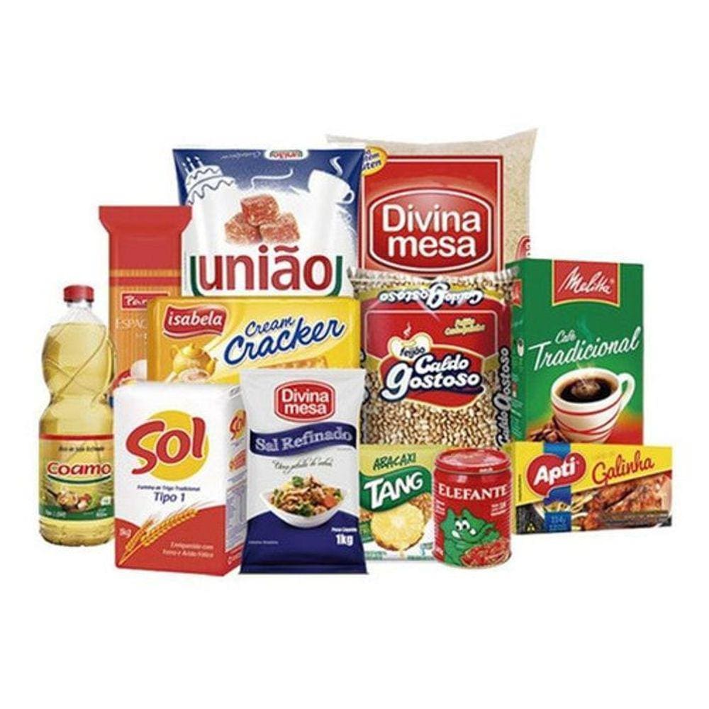 Cesta Básica Para Funcionários Doação Alimentos Com 12 Itens