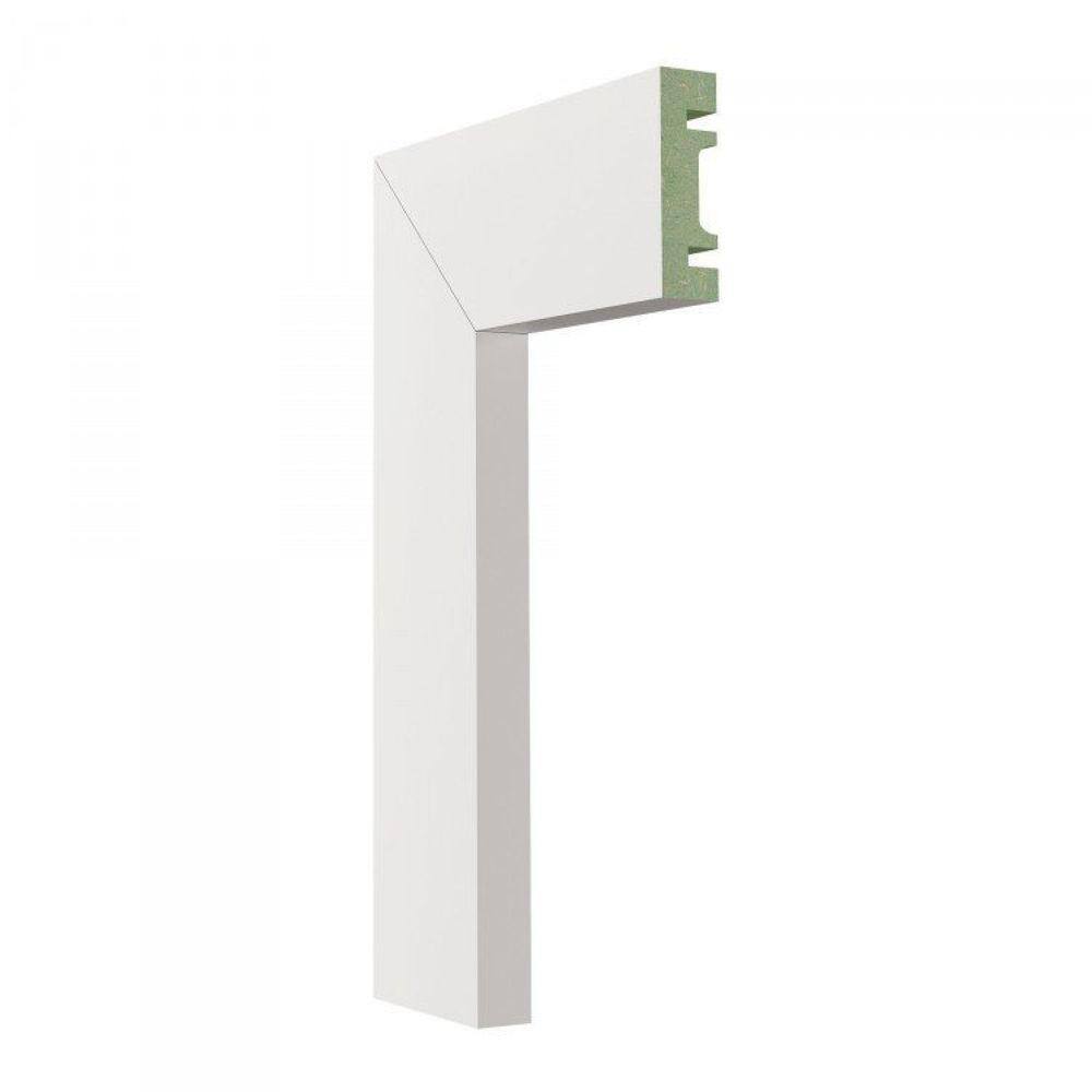 Kit com 15 Guarnição de Mdf 5cm X 15mm X 2,40m Liso Moldufama 501 Branco