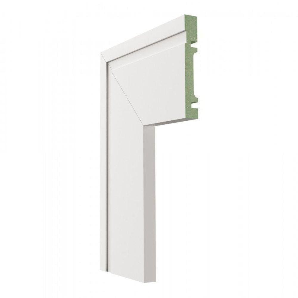 Kit com 5 Guarnição de Mdf 10cm X 15mm X 2,40m Frisada Moldufama 1002 Branco