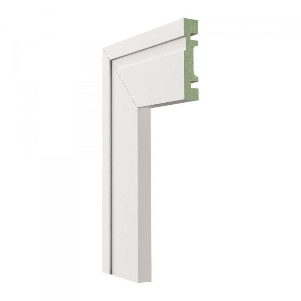 Kit com 5 Guarnição de Mdf 7cm X 15mm X 2,40m com Friso Moldufama 702 Branco
