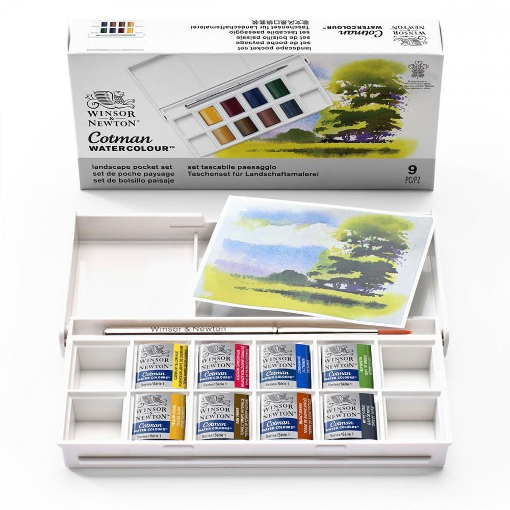 Aquarela Winsor & Newton Cotman - 8 Pastilhas + Pincel