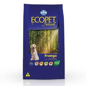 Ração Ecopet Natural Frango Cães Adult Raças M G 20Kg