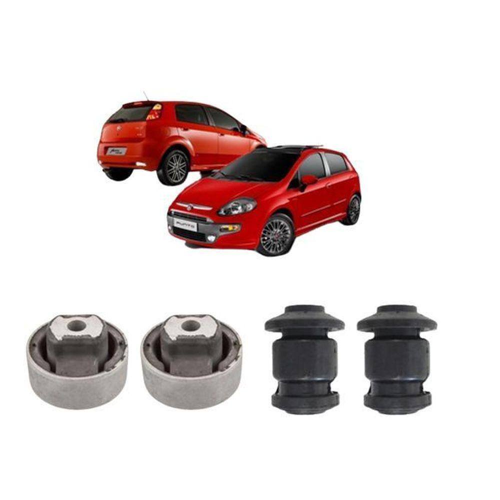 Kit 4 Bucha Balanca Bandeja Dianteira Punto 2012 2013 2014
