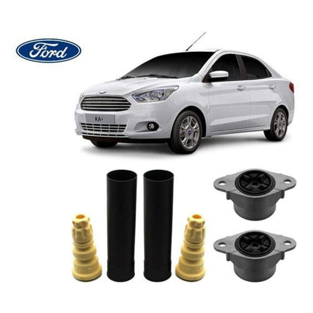 Par Kit Do Amortecedor Traseiro Coxim Batente Coifa Ford