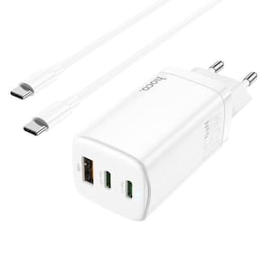 Carregador Hoco. 65W Gan Três Portas 2C1A Com Cabo Tipo-C