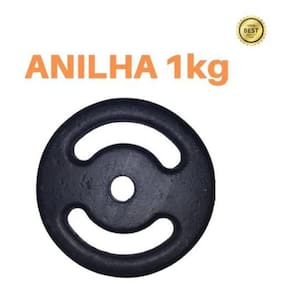 Anilha 1Kg Super Premium Ferro Fundido Pintada Academia/Casa