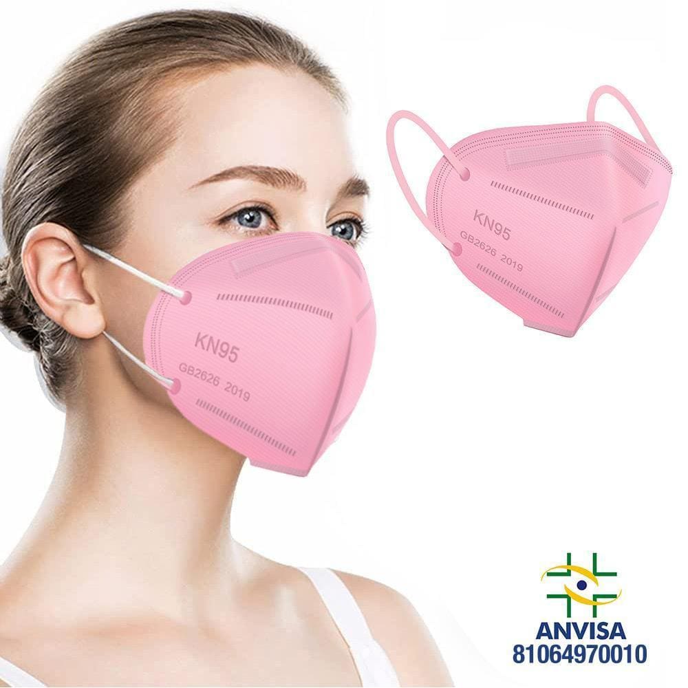 Máscara Respiratória Kn95 Pff2 Wwdoll Cinco Camadas Rosa