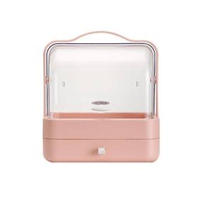 Maleta/Caixa Organizadora P/Cosméticos,Maquiagem,Rosa Tam P