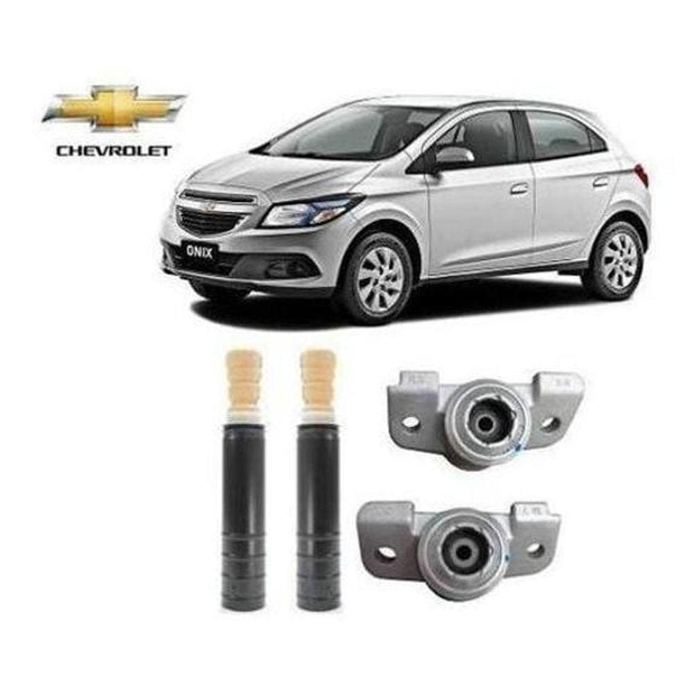 Par Kit Coxim Batente Coifa Amortecedor Traseiro Gm Onix