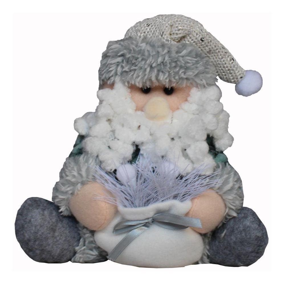 Enfeite Natalino Boneco Papai Noel Gorro E Sacola Neve Natal