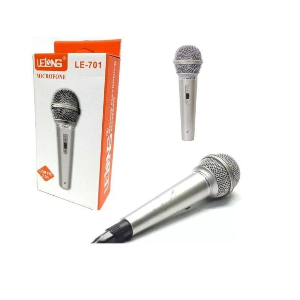 Microfone Dinâmico Com Fio Lelong Le - 701