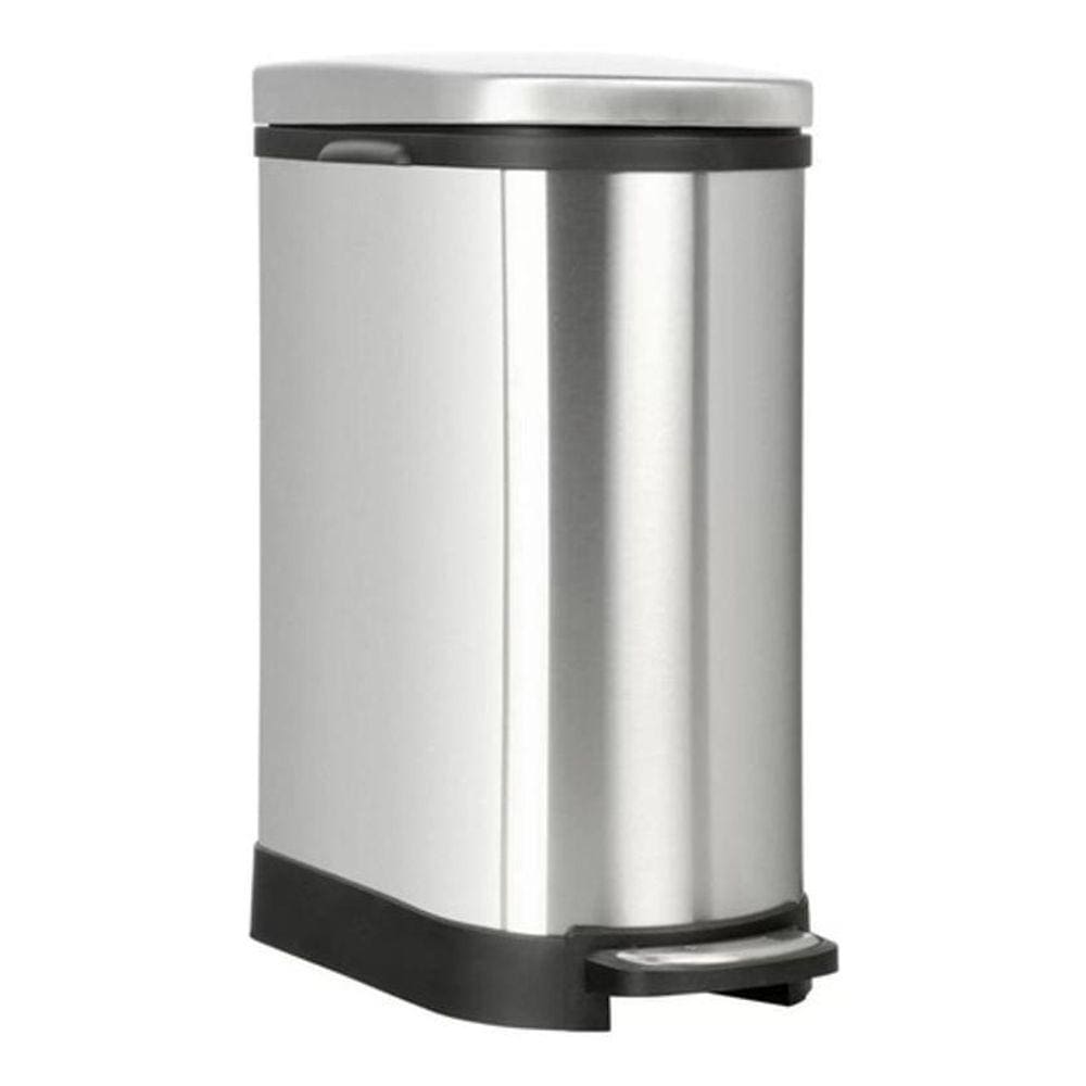 Lixeira Estreita 10 Litros Luxo 41X21X31Cm Inox - Prateado