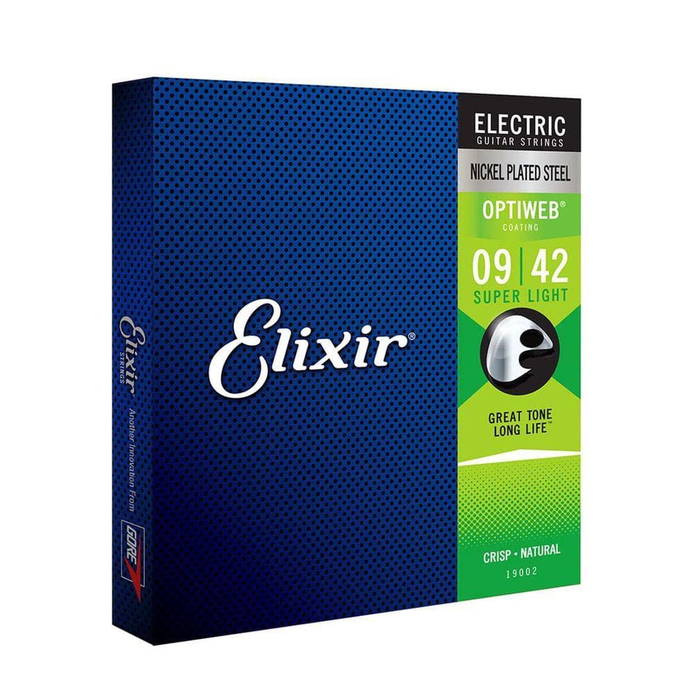 Encordoamento Para Guitarra Elixir 09 Super Light Optiweb 19