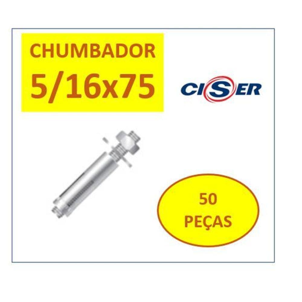 Chumbador C/Prisioneiro Cba 5/16 X 75 Ac Zincado 50 Peças