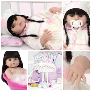 Boneca Bebe Reborn Realista Corpo Vinil Siliconado Enxoval