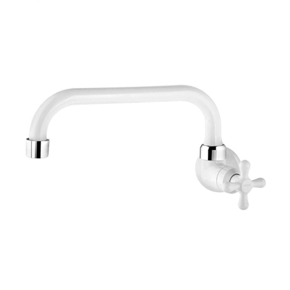 Torneira De Parede Bica Horizontal Para Cozinha Branca Maruja - Viqua