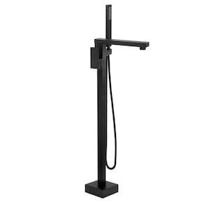 Misturador Monocomando De Piso Para Banheira Quadrado Preto
