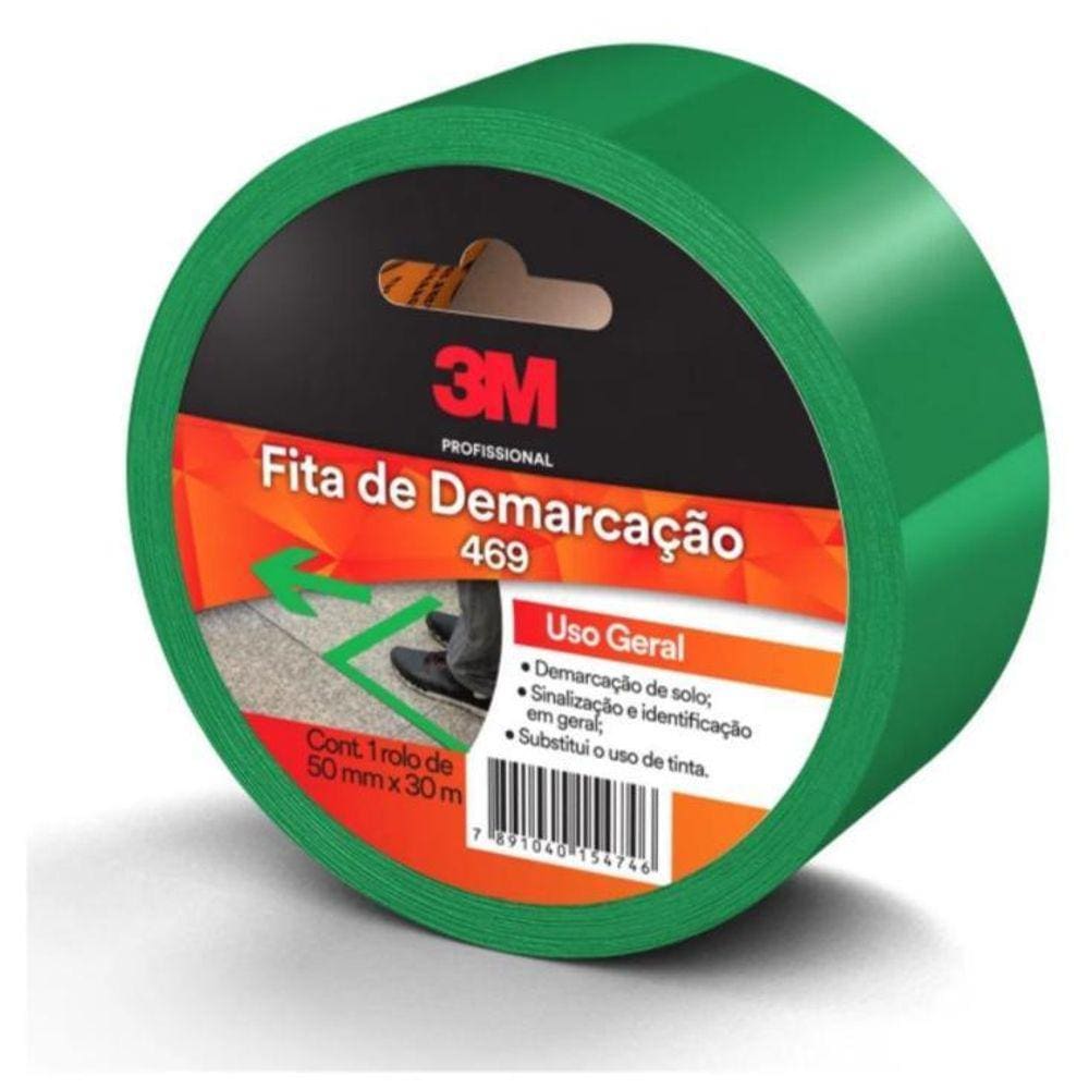 Fita Adesiva Demarcação 50Mm X 30M Verde 3M