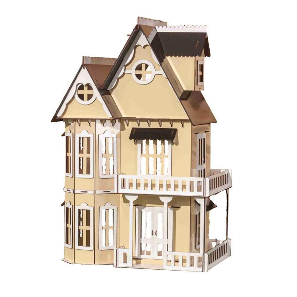 Kit Casa Boneca Móveis Para Decoração Emily Crem A+B Darama