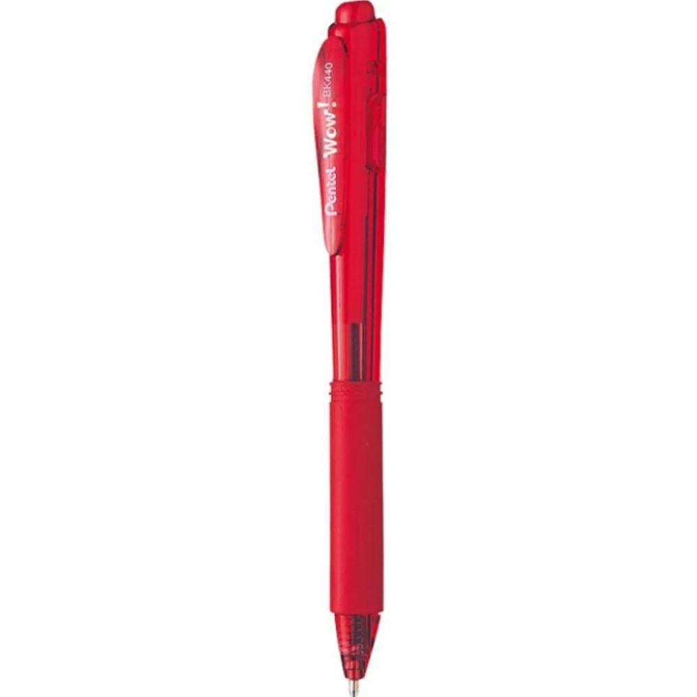 Caneta Esferográfica Pentel Wow Verm 1.0Mm Ponta Média Grip