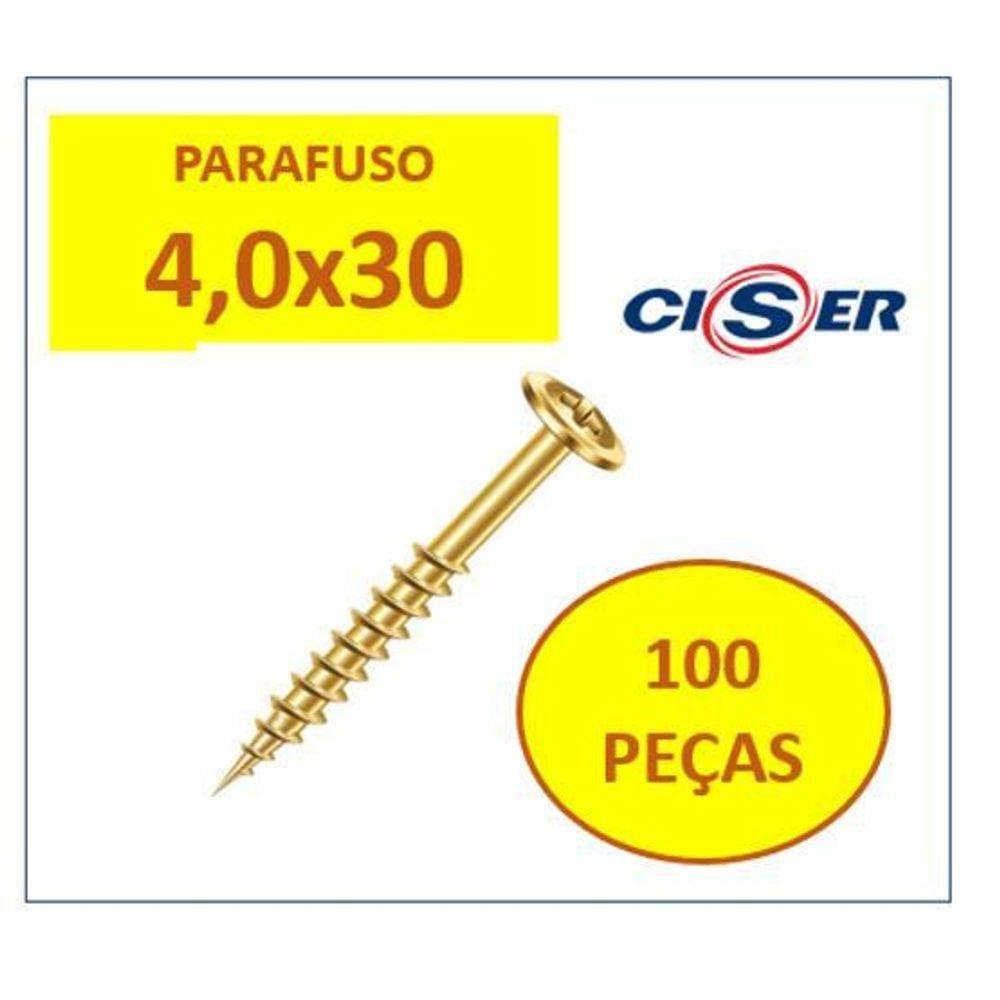 Parafuso Flangeado Philips Madeira 4,0X30 Ciser 100Un